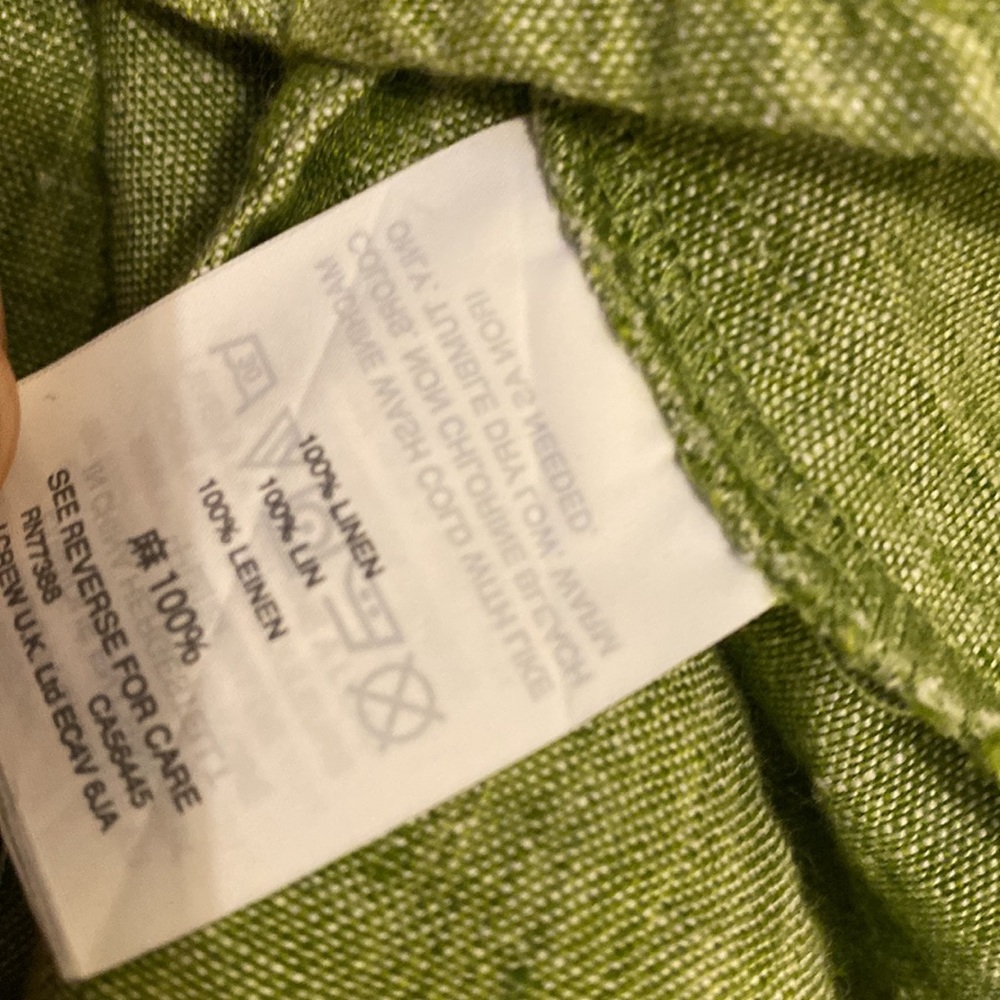 J. Crew Baird McNutt Irish Linen Shirt in Green . Size 12 . Style G061 - Picture 4 of 6